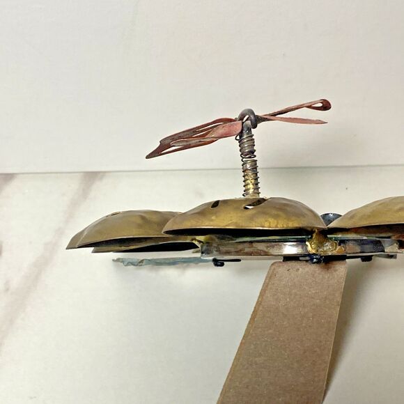 VTG Figi Hammered Hand Crafted Metal 3D Butterfly Picture Frame 3x3 Photo - Picture 4 of 6